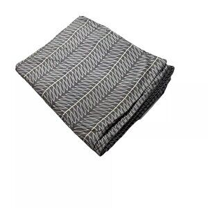 West Elm King Sized Duvet Cover Dark Gray Geometric Print Bedding Organic Cotton